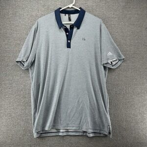 Adidas Shirt Men Size XL Prime Green Polo Golf Stiped Short Sleeve